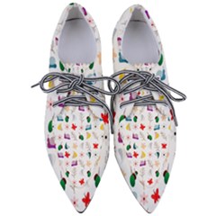 Snails Butterflies Pattern Seamless Pointed Oxford Shoes by Maspions