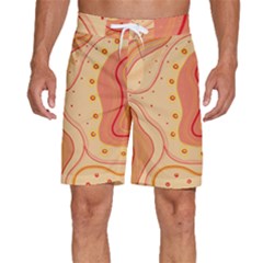 Lines Abstract Colourful Design Men s Beach Shorts by Maspions