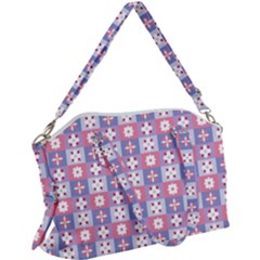 Flower Art Pattern Geometric Canvas Crossbody Bag by Maspions