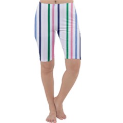 Stripes Pattern Abstract Retro Vintage Cropped Leggings  by Maspions
