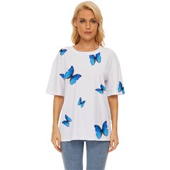 Butterfly-blue-phengaris Oversized Basic T-shirt by saad11