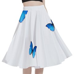 Butterfly-blue-phengaris A-line Full Circle Midi Skirt With Pocket by saad11