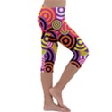 Abstract Circles Background Retro Kids  Lightweight Velour Capri Leggings  View3