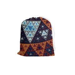 Fractal Triangle Geometric Abstract Pattern Drawstring Pouch (medium) by Cemarart