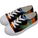 Eye Bird Feathers Vibrant Kids  Low Top Canvas Sneakers View2