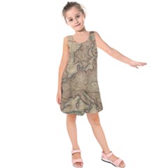 Old Vintage Classic Map Of Europe Kids  Sleeveless Dress by Paksenen