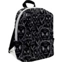Old man monster motif black and white creepy pattern Zip Up Backpack View2