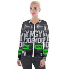 Gym Mode Velvet Zip Up Jacket by Store67