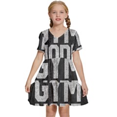 Gym Mode Kids  Short Sleeve Tiered Mini Dress by Store67