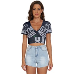 Gym Mode V-neck Crop Top by Store67