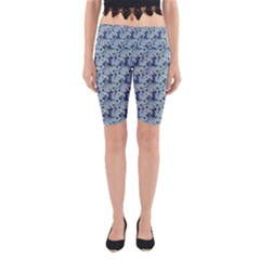 Blue Roses Yoga Cropped Leggings by DinkovaArt