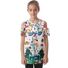 Bluey Birthday Fold Over Open Sleeve Top by avitendut