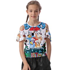 Bluey Birthday Kids  Butterfly Cutout T-shirt by avitendut