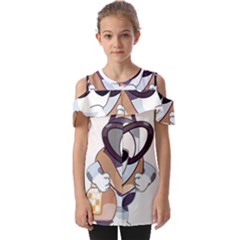 Bluey Christmas Fold Over Open Sleeve Top by avitendut