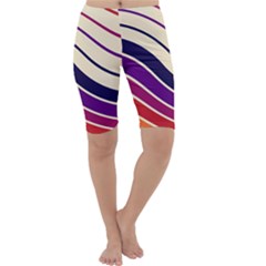 Angles Design Pattern Retro Cropped Leggings  by Maspions