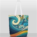 Waves Ocean Sea Abstract Whimsical Art Full Print Rope Handle Tote (Small) View2