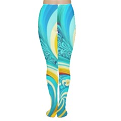 Abstract Waves Ocean Sea Whimsical Tights by Maspions