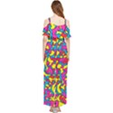 Colorful-graffiti-pattern-blue-background Draped Sleeveless Chiffon Jumpsuit View2