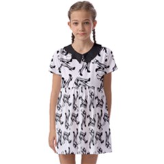 Erotic Pants Motif Black And White Graphic Pattern Black Backgrond Kids  Asymmetric Collar Dress by dflcprintsclothing
