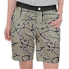 Sketchy Abstract Artistic Print Design Women s Pocket Shorts by dflcprintsclothing