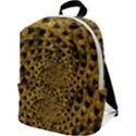 Spiral Symmetry Geometric Pattern Black Backgrond Zip Up Backpack View1