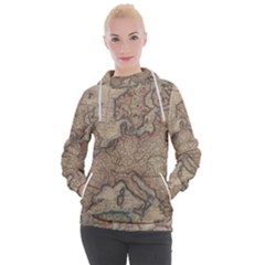 Old Vintage Classic Map Of Europe Women s Hooded Pullover by Paksenen