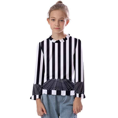 Stripes Geometric Pattern Digital Art Art Abstract Abstract Art Kids  Frill Detail T-shirt by Proyonanggan