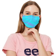 Wave Stripe Pattern Design Aqua Fitted Cloth Face Mask (adult) by Ndabl3x