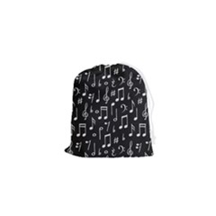 Chalk Music Notes Signs Seamless Pattern Drawstring Pouch (xs) by Ravend