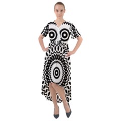 Circular Concentric Radial Symmetry Abstract Front Wrap High Low Dress by Proyonanggan