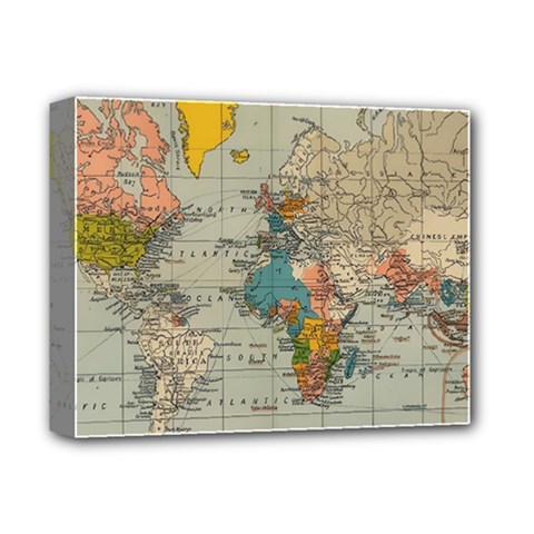 Vintage World Map Deluxe Canvas 14  X 11  (stretched) by Proyonanggan