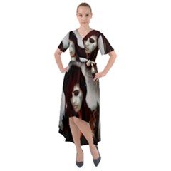 Melancholy Autumn Front Wrap High Low Dress by MRNStudios