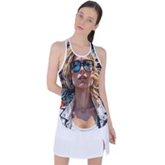 Colorful Model Racer Back Mesh Tank Top by Sparkle