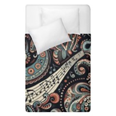 Paisley Print Musical Notes7 Duvet Cover Double Side (single Size) by RiverRootz