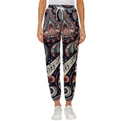 Paisley Print Musical Notes7 Women s Cropped Drawstring Pants by RiverRootz