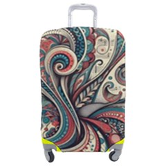 Paisley Print Musical Notes6 Luggage Cover (medium) by RiverRootz