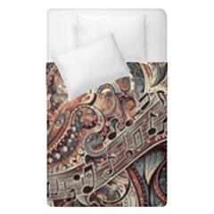 Paisley Print Musical Notes5 Duvet Cover Double Side (single Size) by RiverRootz