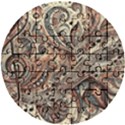 Paisley Print Musical Notes5 Wooden Puzzle Round View1