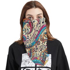 Paisley Print Musical Notes Face Covering Bandana (triangle) by RiverRootz