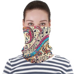 Paisley Print Musical Notes Face Seamless Bandana (adult) by RiverRootz