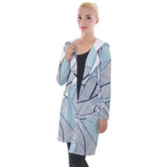 Tropical Flower Seamless Pattern Hooded Pocket Cardigan by Ket1n9