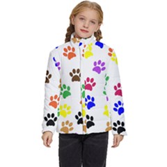 Pawprints Paw Prints Paw Animal Kids  Puffer Bubble Jacket Coat by Apen