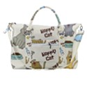 Happy Cats Pattern Background Carry-on Travel Shoulder Bag View2