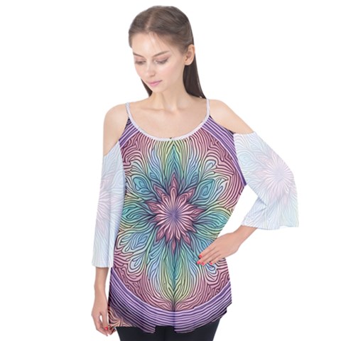 Pattern 4a Pattern 4 Flutter Sleeve T-shirt  by 2607694