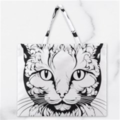 Cat - Artistic Paper Cut Zipper Large Tote Bag by 2607694c