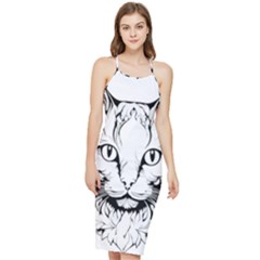 Cat - Artistic Paper Cut Bodycon Cross Back Summer Dress by 2607694c