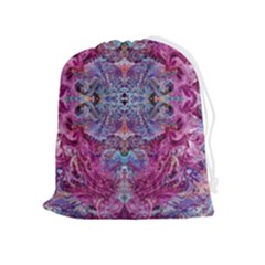 Fuchsia Blend June Drawstring Pouch (xl) by kaleidomarblingart