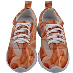 Peach Fuzz Elegant Print Abstract Design Kids Athletic Shoes by dflcprintsclothing