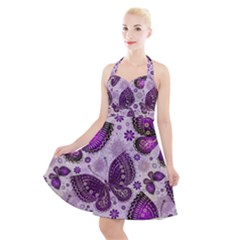 Butterflies Butterfly Insect Nature Halter Party Swing Dress  by Proyonanggan