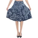 Internet Planet Drink Computer Flared Midi Skirt View1
